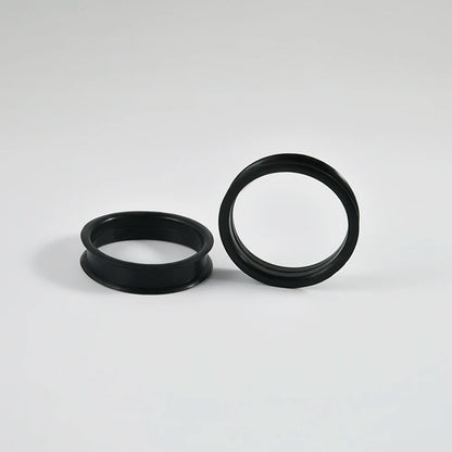 Pair of Supersize Black Silicone Double Flared Ear Tunnel Plugs — Flesh Gauge Expander Stretchers for Piercing