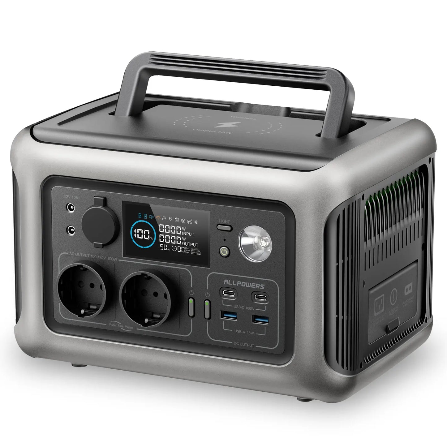 ALLPOWERS R600 Solar Generator - 600W, 299Wh LiFePO4 Portable Power Station with Optional Solar Panel and Solar Charger for Camping
