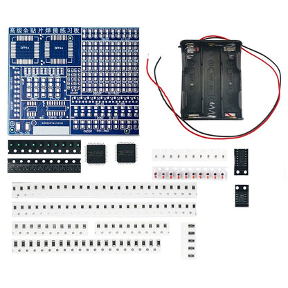 SMD SMT Soldering Practice Board DIY Electronic Project Kit - LED Transistor Components Training Board for Beginners