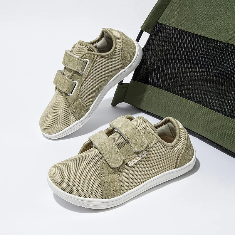 HOBIBEAR Kids Barefoot Sneakers – Lightweight Breathable Mesh Shoes with Hook & Loop, Wide Toe for Toddlers & Kids
