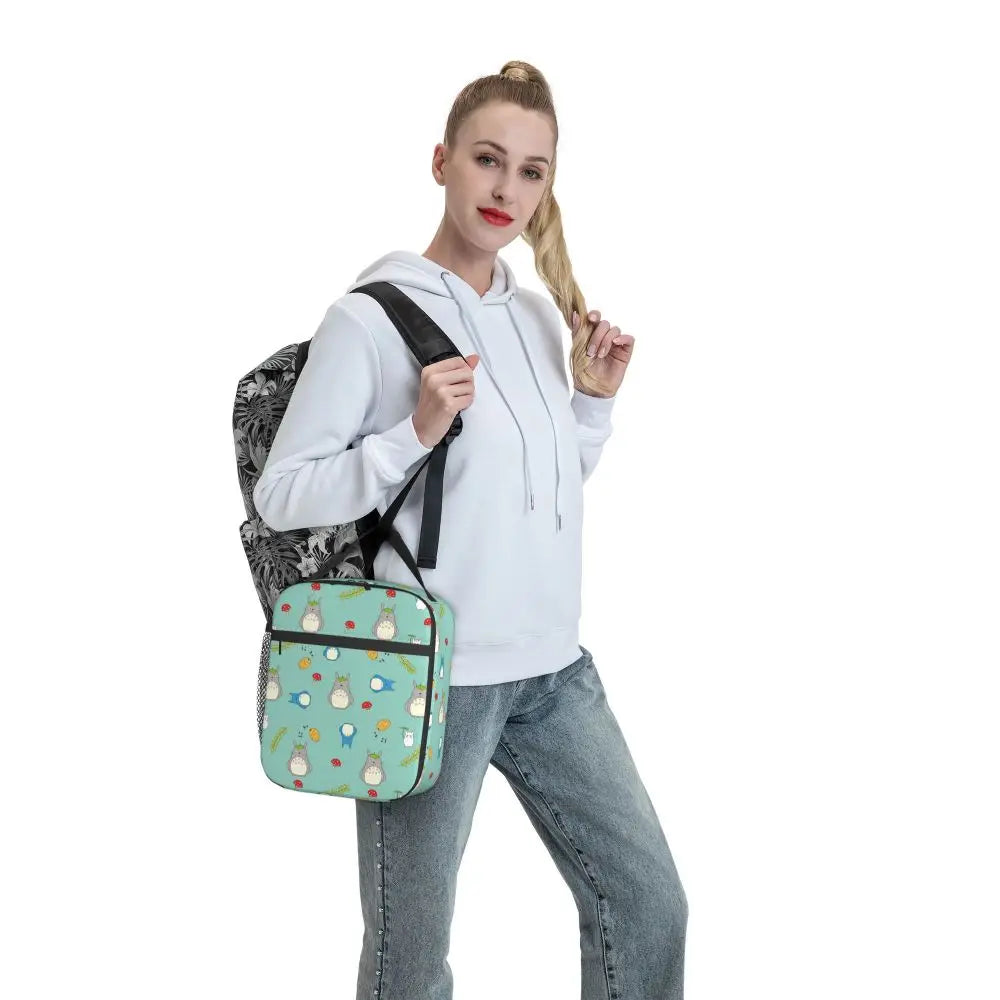 Totoro Miyazaki Anime Insulated Lunch Tote Bag – Portable Thermal Cooler for School & Office