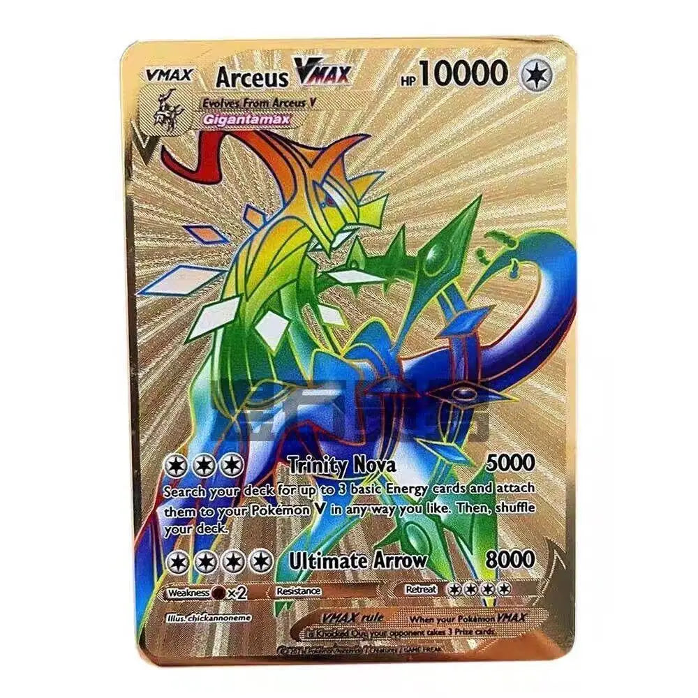 2025 Metal Pokémon Card - Arceus Charizard Mewtwo VMAX GX EX Gold Anime Collectible Card