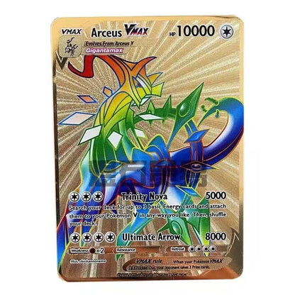 2025 Metal Pokémon Card - Arceus Charizard Mewtwo VMAX GX EX Gold Anime Collectible Card