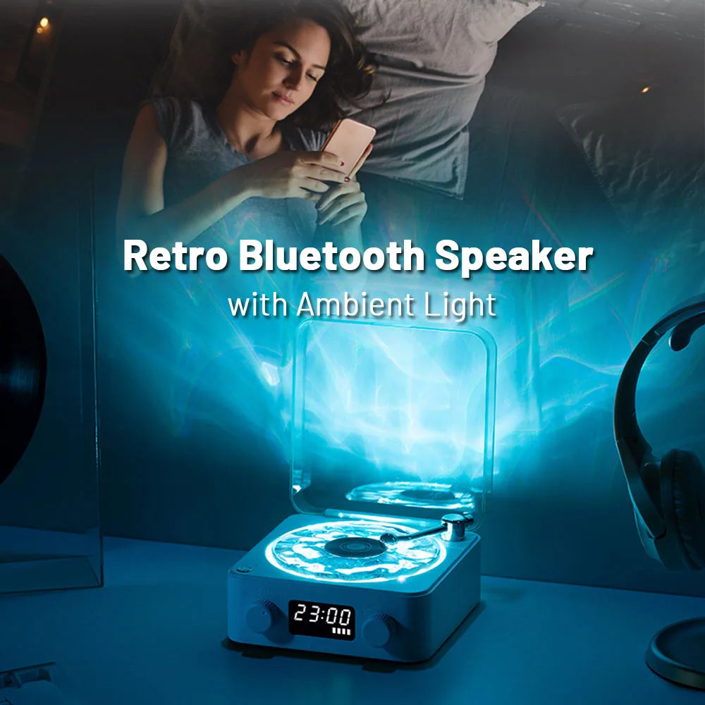 Mini Retro Bluetooth Speaker – Portable White Noise Subwoofer with RGB Lights, Sleep Aid, TF Card Support