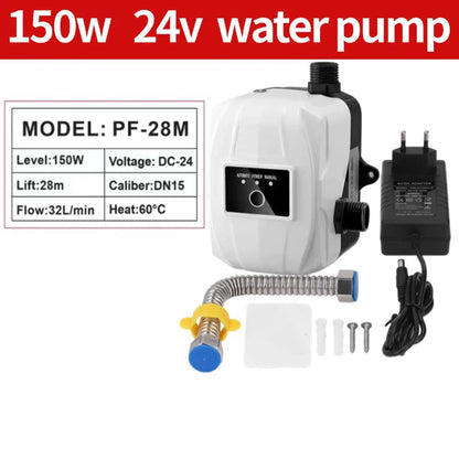 24V Automatic Water Pressure Booster Pump for Home Shower – Hot & Cold Faucet High Pressure Booster Pump (US/EU Compatible)