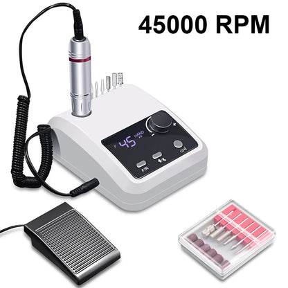 45000 RPM Electric Nail Drill Machine, Professional Metal Manicure Pen, HD Display Nail File & Sander for Nails