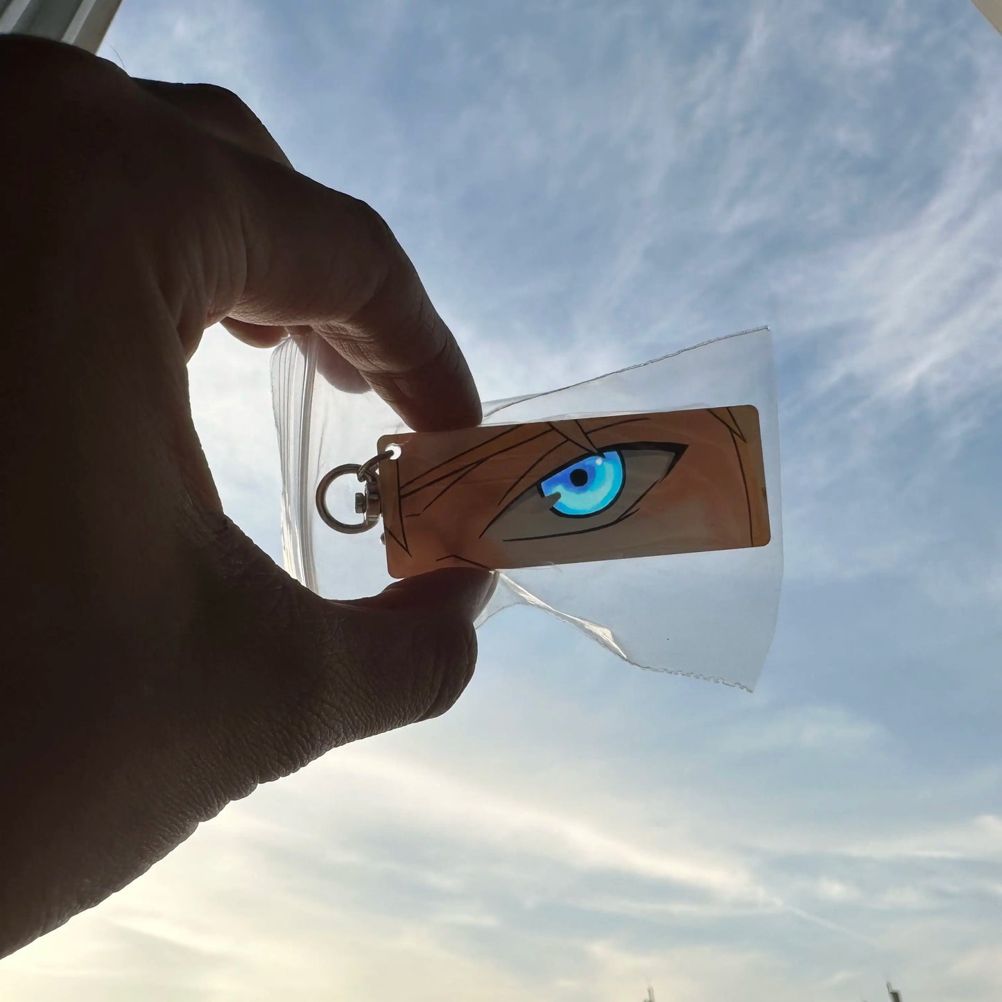Naruto Acrylic Keychain — Double-Sided Uchiha Itachi Shining Eyes Pendant, Rectangular Backpack Charm, Christmas Gift