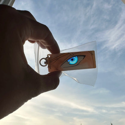 Naruto Acrylic Keychain — Double-Sided Uchiha Itachi Shining Eyes Pendant, Rectangular Backpack Charm, Christmas Gift