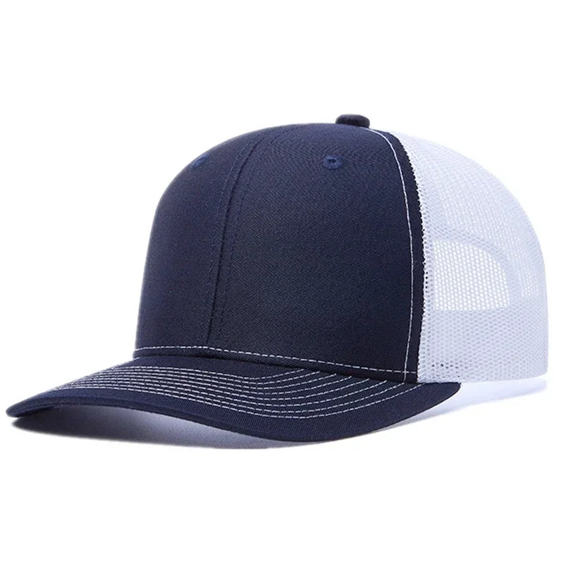 Unisex Curved Brim Trucker Hat - Breathable Summer Mesh Baseball Cap for Men & Women