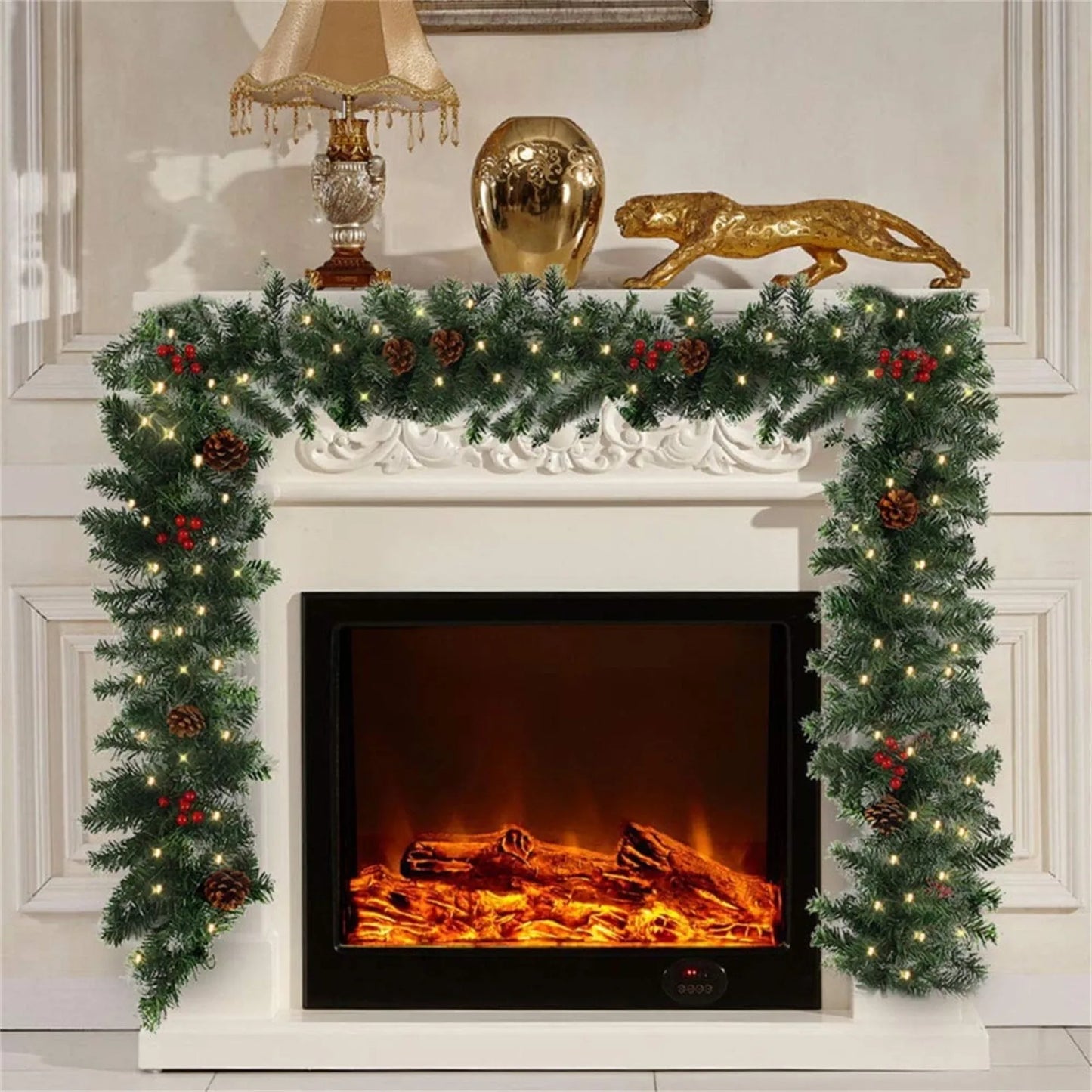 2.7M Christmas Artificial Green Garland Wreath – DIY Pine Xmas Home & Party Decoration