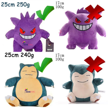 Original Pokémon Gengar Plush 24cm – Cute Pikachu Soft Stuffed Toy Doll for Kids Birthday Gift