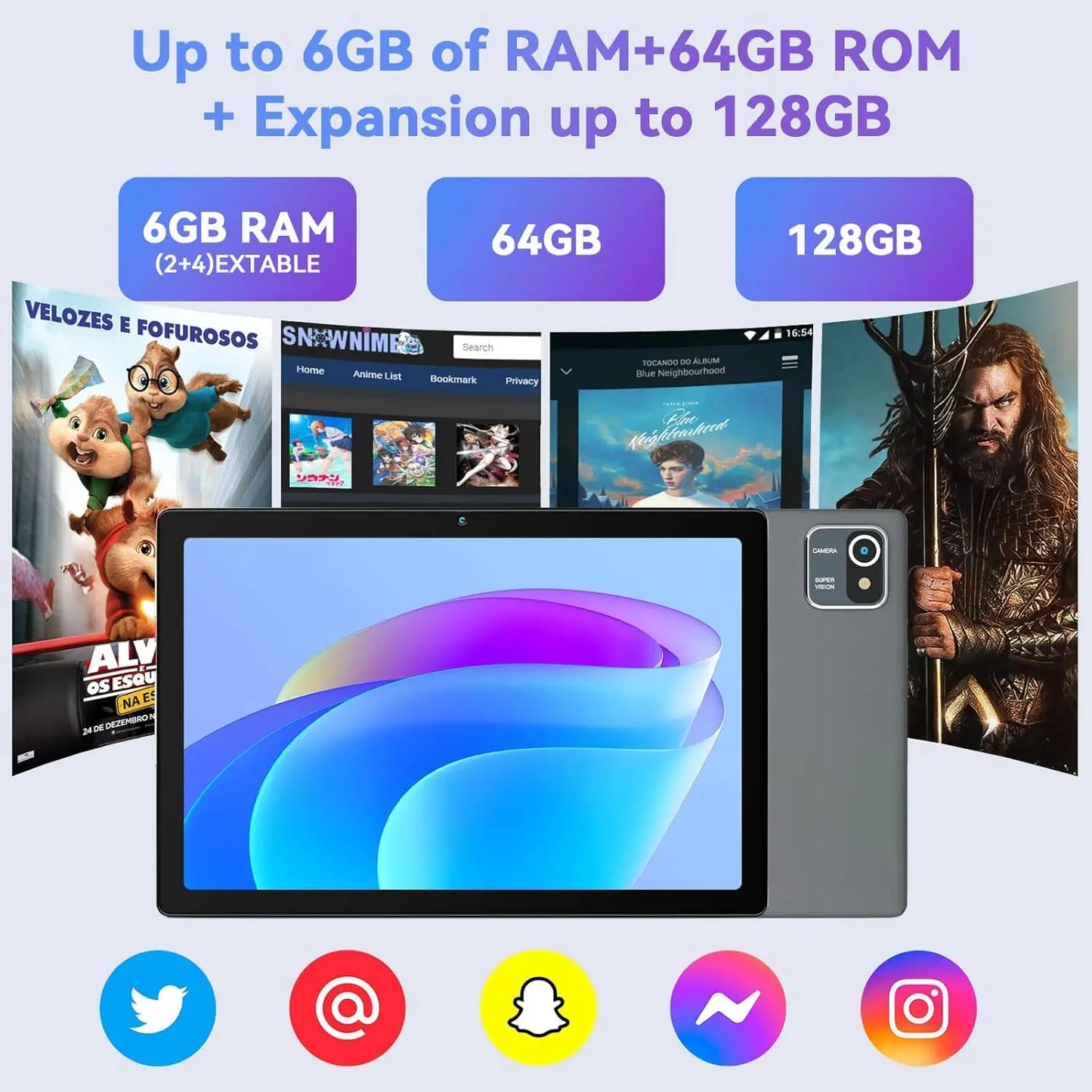 URAO MB1001 10″ Android 13 Tablet — 6GB RAM + 64GB ROM (Expandable 128GB), 5000mAh, IPS Display, 5G WiFi, Dual Camera Tablet PC Gift