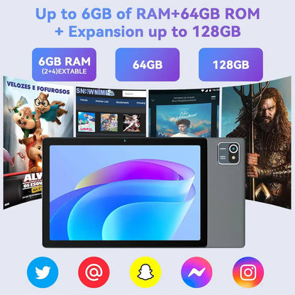 URAO MB1001 10″ Android 13 Tablet — 6GB RAM + 64GB ROM (Expandable 128GB), 5000mAh, IPS Display, 5G WiFi, Dual Camera Tablet PC Gift