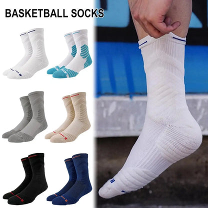 Bullfight 2.0 Men’s Basketball Socks - High-Top Thick Sports Socks for Running & Athletic Training