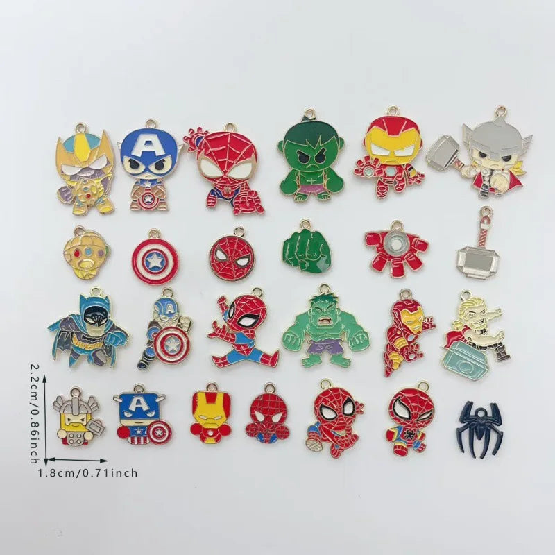 10-Piece Cartoon Alloy Pendant Set - Oil Drop Charms for DIY Earrings, Jewelry Making, and Keychain Accessories