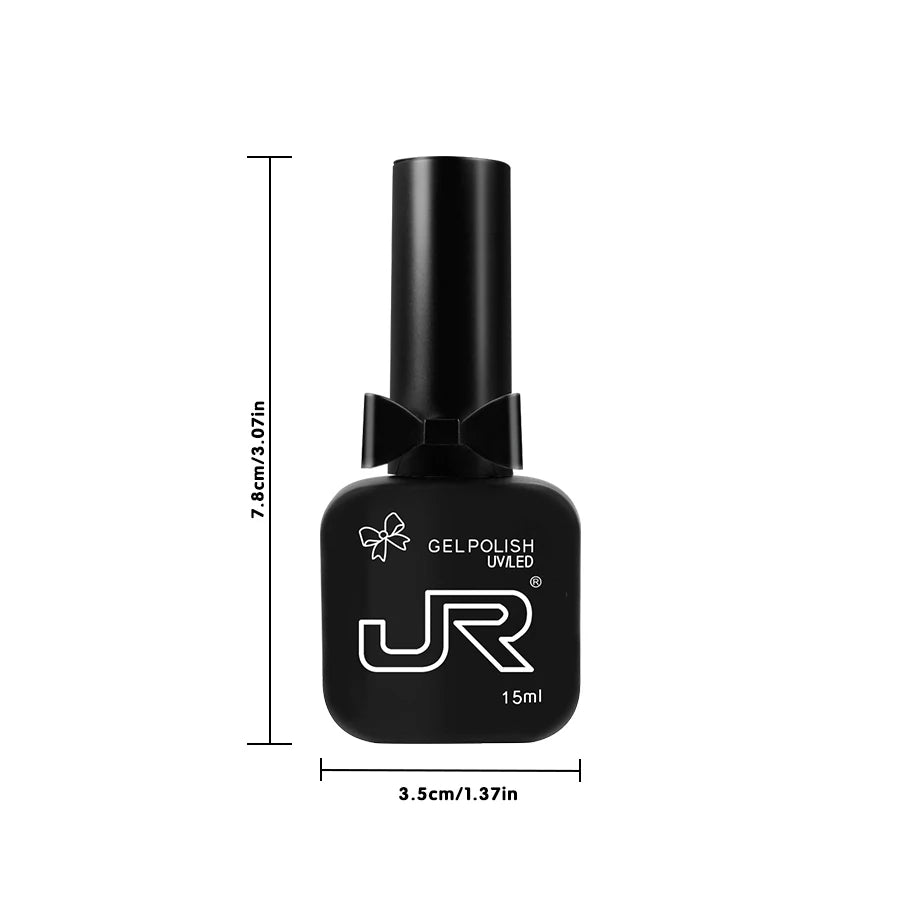 JR 9pcs Gel Nail Polish Set 15ml – Red, Pink, Nude UV LED Soak-Off Kit with Top & Base Coat for DIY Manicure & Gifts