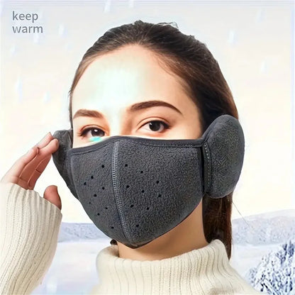 Winter Fleece Mask Earmuffs - Unisex Cold-Proof Ear Warmer for Outdoor Cycling, Hiking, Skiing