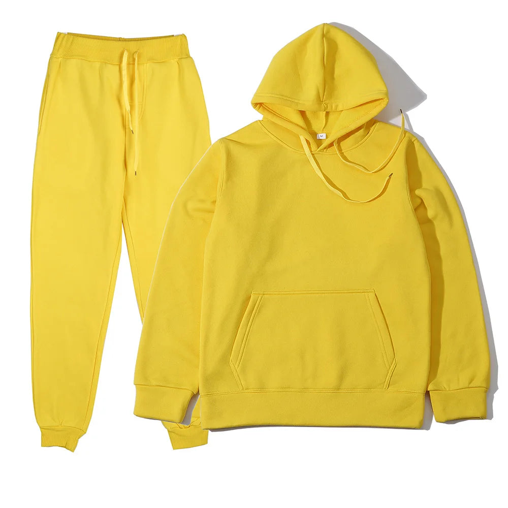 Men's Sports Tracksuit Set - Hoodie and Pants Two-Piece Running Casual Outfit for Men and Women
