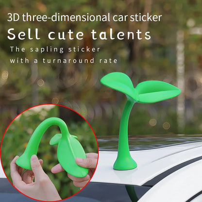 3D Car Roof Ornaments - Cute Bean Sprout Flower Bud Tentacle Exterior Decorative Stickers