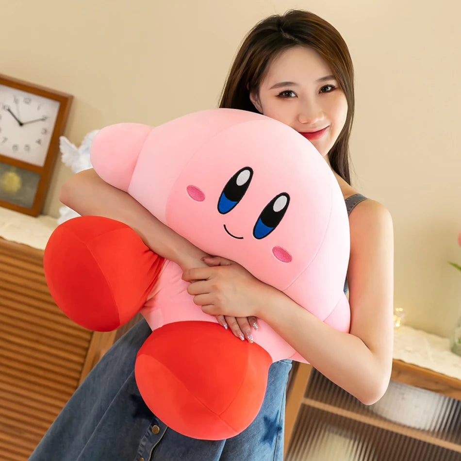 Anime Kirby Plush Toy - Kawaii Cute Pink Cartoon Soft Stuffed Animal, Fluffy Pillow for Home Room Decor, Birthday Gift for Kids