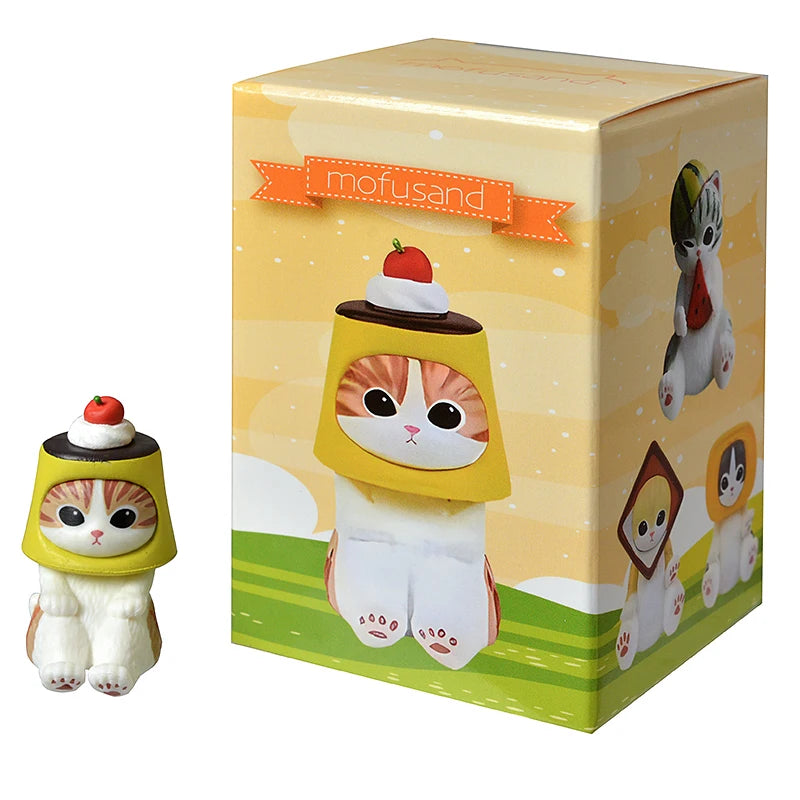 Mofusand Shark Cat Mini Figures - Cute Blind Box Animal Anime Ornaments for Kids and Collectible Gifts