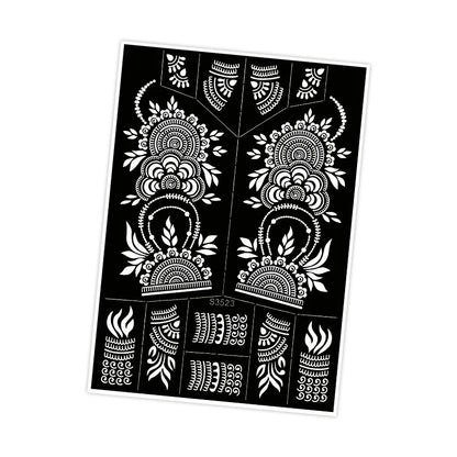 Reusable Henna Stencil Templates for Hand & Body – Floral Tattoo Stencils for Women, Weddings & Festivals Body Art Makeup Tools