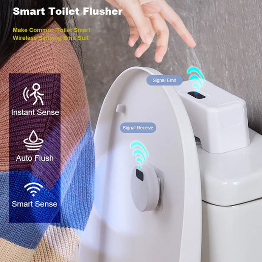Smart Home Kit: Automatic Toilet Flush Button with External Infrared Flush Sensor | Induction Toilet Flusher