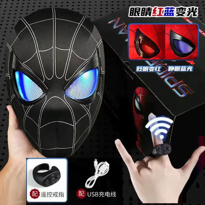 Miles Spider-Man 1:1 Electronic Mask - Moving Glowing Eyes with Ring Control for Cosplay, Collectors & Fans