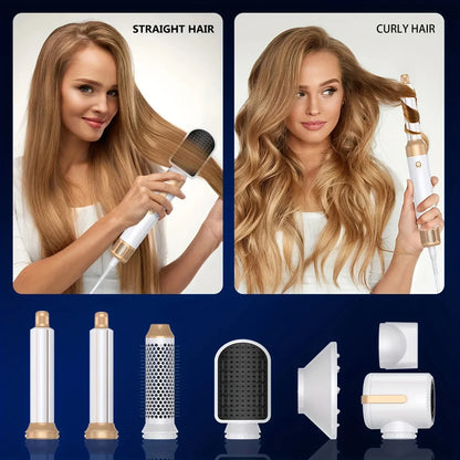 Tinsol 7 in 1 Hair Dryer Brush – High-Speed Ionic Blow Dryer with Diffuser, Styling Comb & Hair Curler