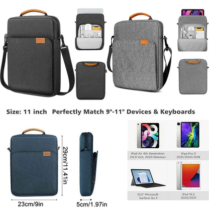 Shockproof Tablet Sleeve Bag with Shoulder Strap - Compatible with iPad, Samsung Galaxy Tab, and Xiaomi Redmi Pad