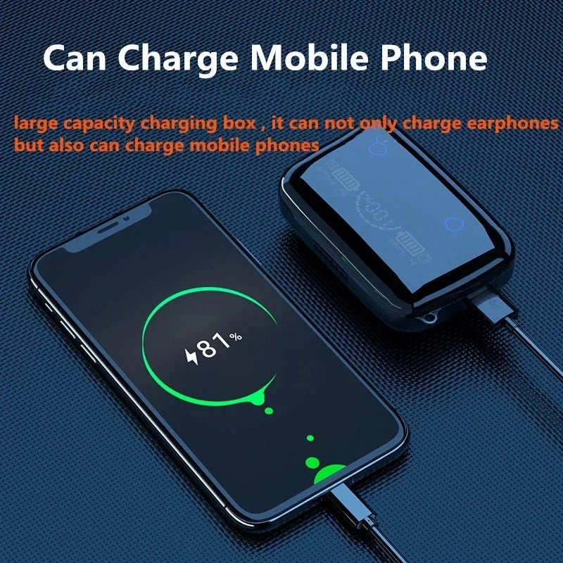 Original M19 Wireless Bluetooth Headset – LED Display Earbuds with Mic for iPhone & Xiaomi TWS Earphones
