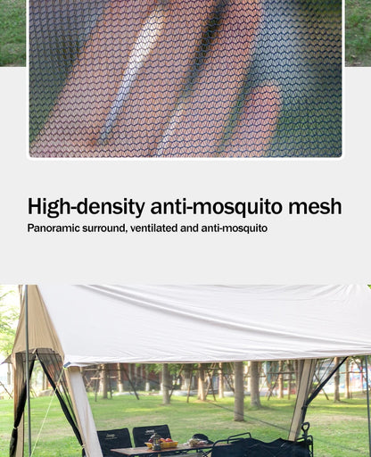 210D Large Family Camping Tent (6-10P) – Waterproof, UV Protection, Portable Canopy with Mosquito Shield for Beach & Park
