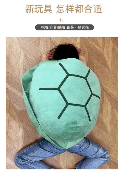 80/100CM Big Turtle Shell Plush — Wearable Stuffed Pillow Sleeping Bag, Funny Soft Cushion Gift