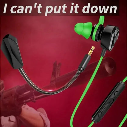 ESports Gaming Earbuds with Microphone - Noise Cancelling Wired Headset for Mobile & PC, PUBG Compatible