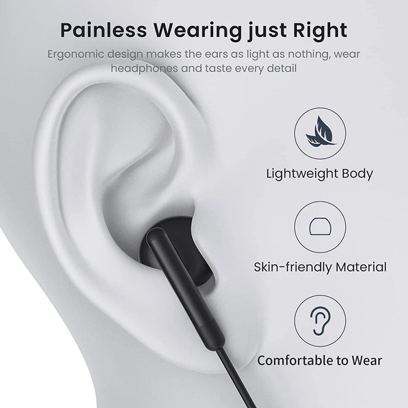 Type-C Wired Headphones for Samsung Galaxy – USB-C In-Ear Earphones HiFi Bass Stereo for S24, S23, S22, A53, A52, Note 20