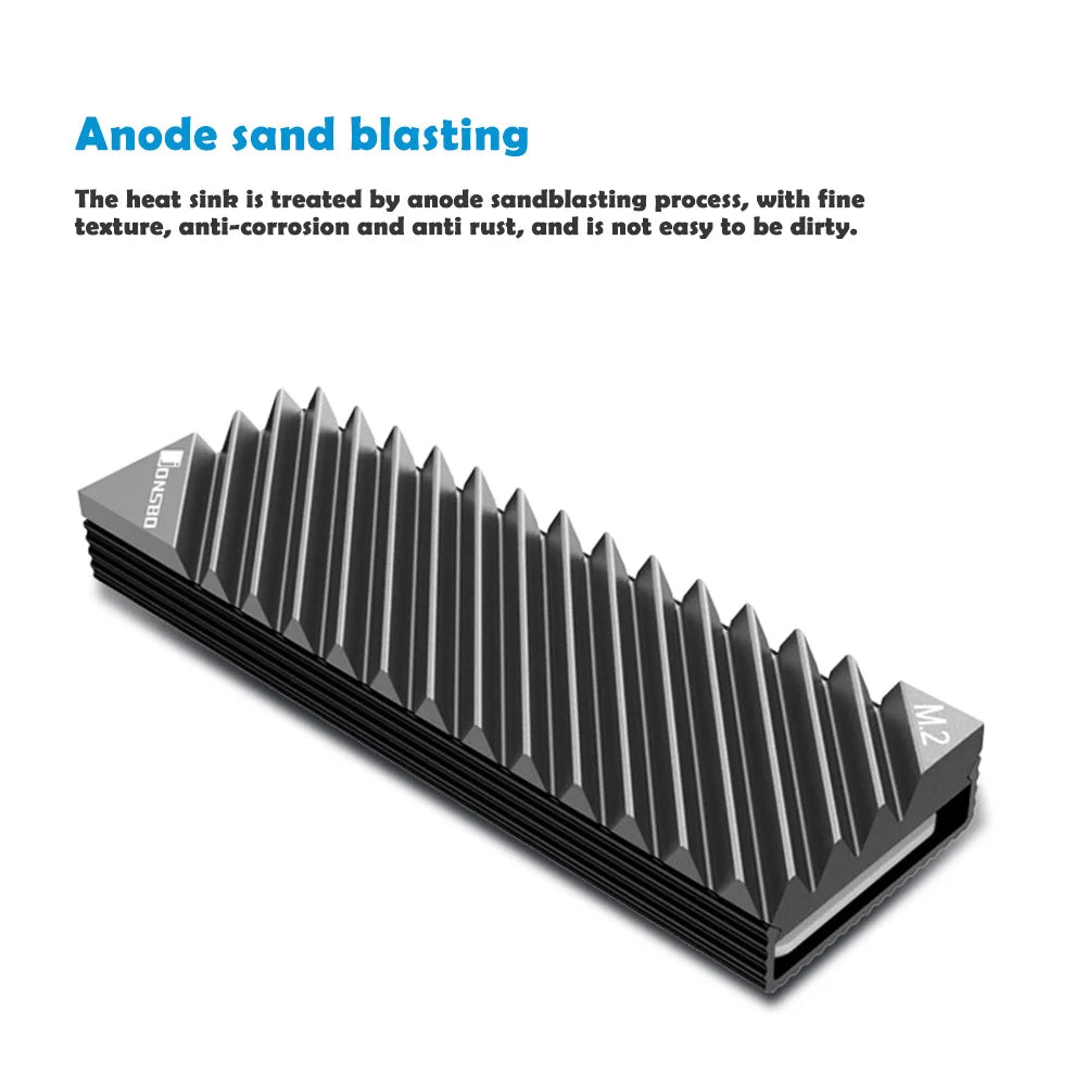 Jonsbo M.2 SSD NVMe Heat Sink - Aluminum 2280 SSD Gasket with Silicone Thermal Pad for PC