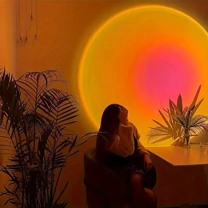 Vibrant Sunset Projection Light – 16-Color Spectrum, USB Remote Control, Dynamic LED Light for Warm Home Ambience