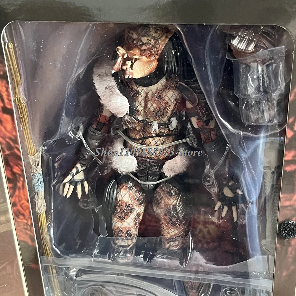 NECA Predator Figure — Ultimate Shaman Elder Armored Jungle Hunter with Snake Vision, Alien Model Toy Gift
