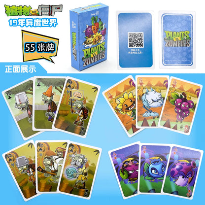 Plants vs Zombies Kawaii Cartoon Playing Cards – Cute Anime Patterned Card Game Merchandise Gift
