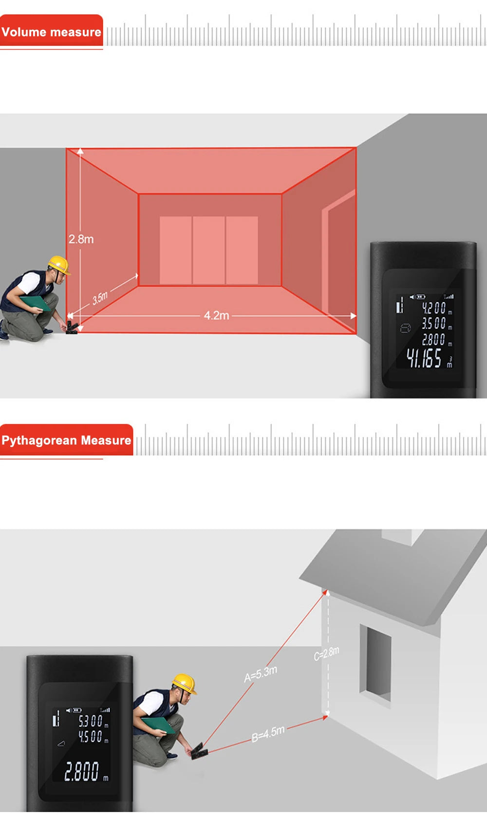 40M/60M Mini Smart Laser Distance Meter | Portable USB Rechargeable Infrared Rangefinder