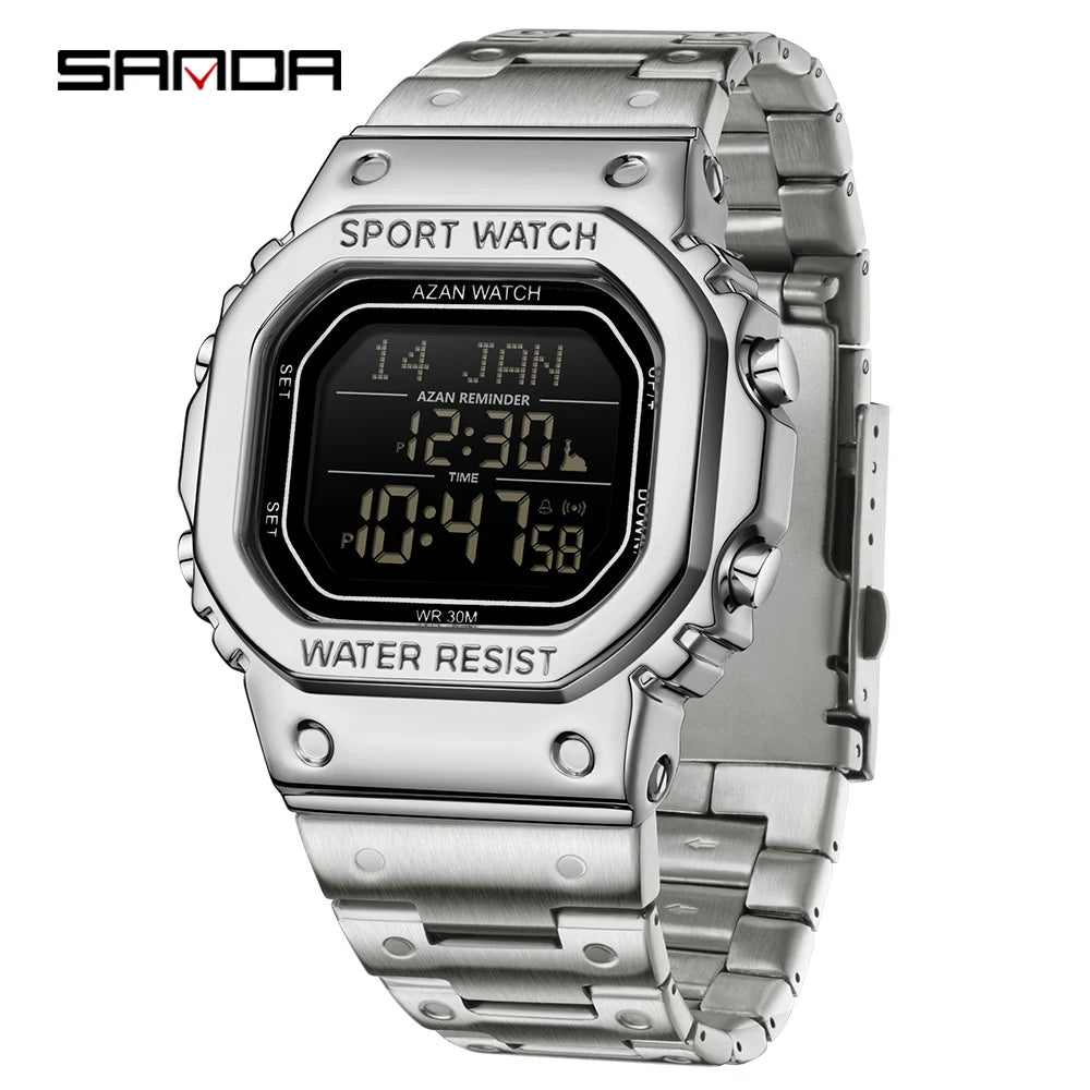 SANDA 2172/2173 Men’s Digital Watch - Multifunction Waterproof LED Electronic Wristwatch