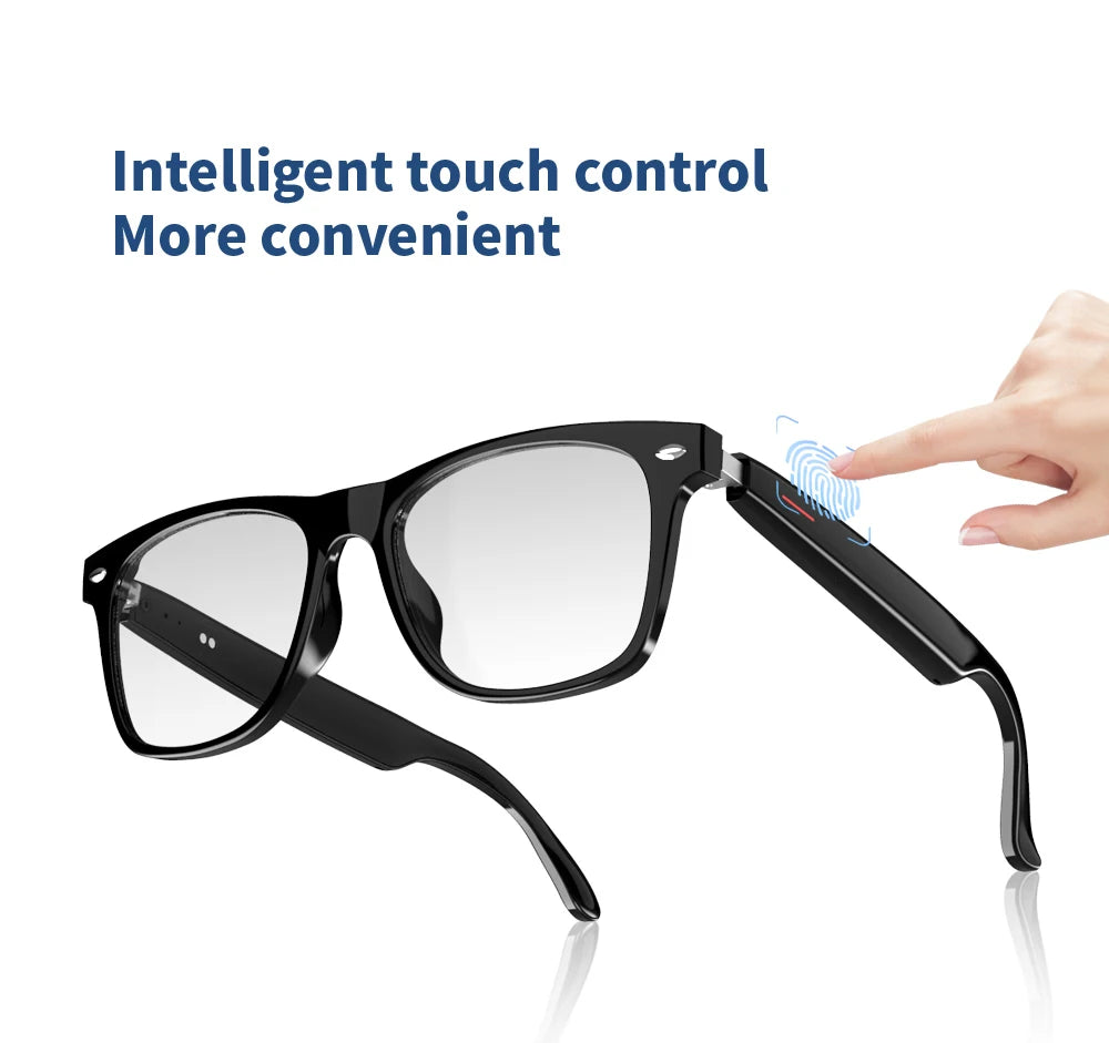 SENBONO E13 Smart Glasses – Blue Light Filtering Polarized Lenses with Audio, Built-in Mic, Speakers, Touch & Voice Assistant