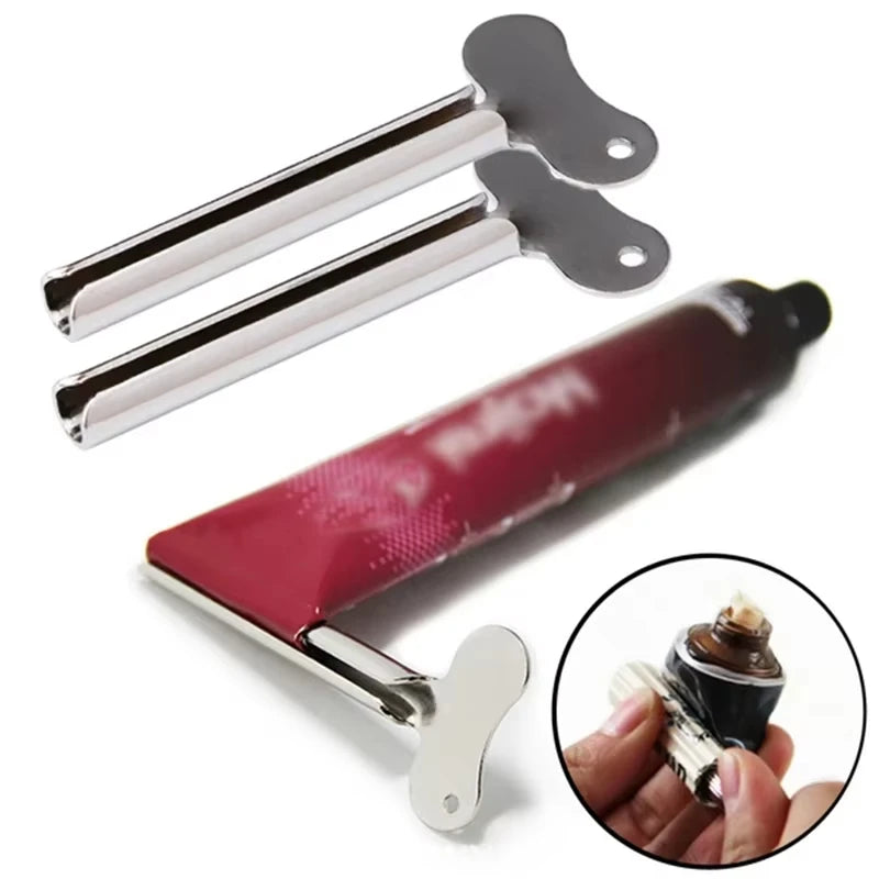 Stainless Steel Tube Squeezer - Metal Toothpaste, Hair Dye & Cosmetic Tube Press Tool for Bathroom Use