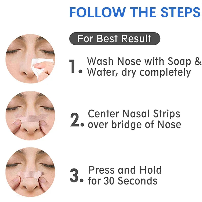 500/300/100PCS Breath Nasal Strips – Anti-Snore Nose Patches for Easier Breathing & Better Sleep