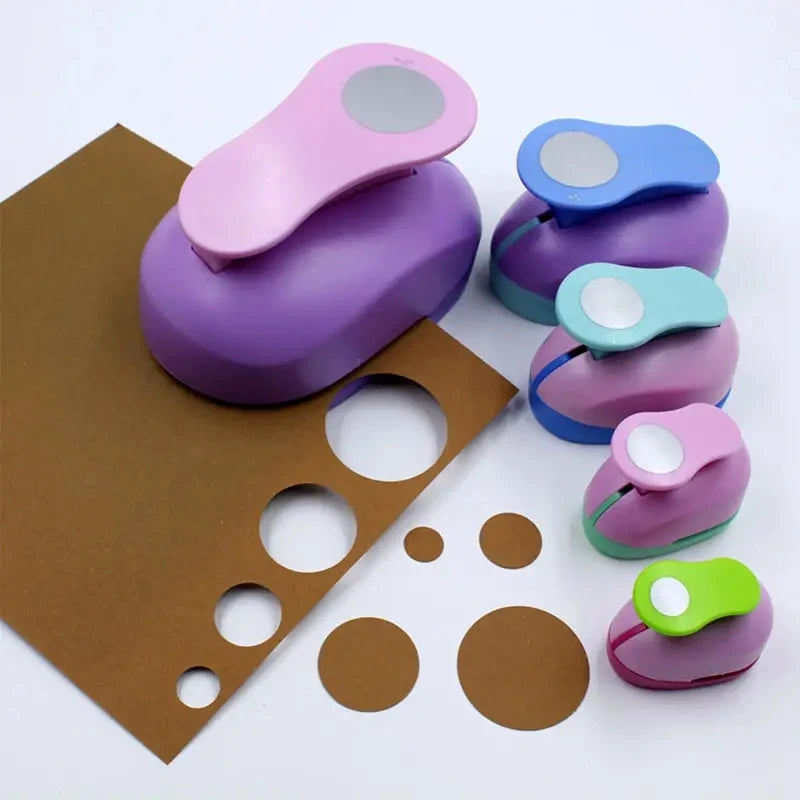 8–50mm Random Color Circle Punch – DIY Embossing & Scrapbooking Paper Cutter Round Hole Punch