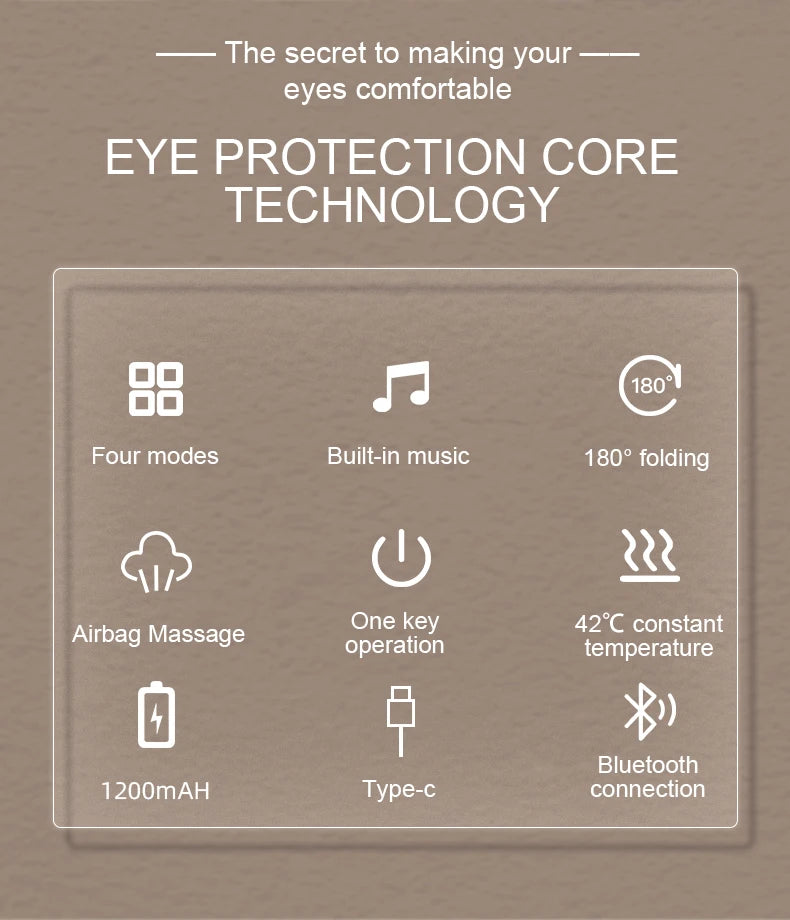 Newest Visible Eye Massager | Smart Airbag Compression Glasses with Bluetooth Music for Better Sleep