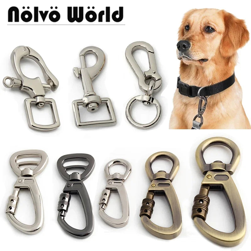 Auto-Locking Dog Leash Carabiner Clip – Swivel Rotating Ring Pet Hook for Outdoor Walking, Keychain & Pet Accessories