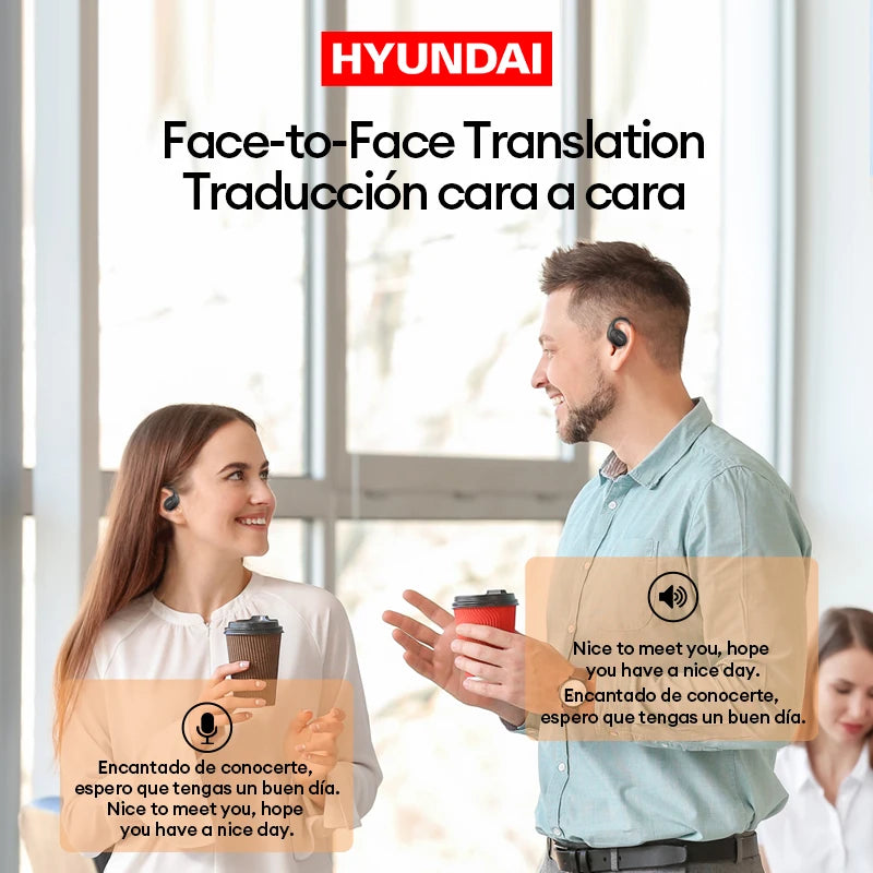 Choice HYUNDAI Openair5 AI Bluetooth Translation Earphones – Hanging Ear Type, 100+ Languages, Intelligent Meeting Earphone Gift