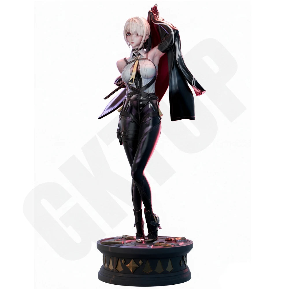 1/24 Short Blonde Lady Resin Figure Model - Unassembled Unpainted 3D Printed DIY Statue Kit