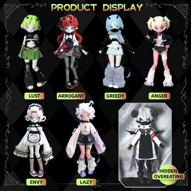 Genuine Devil's Horns Blind Box — 1/8 Movable Doll Ornament, Trendy Collectible Toy for Kids & Gift